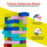 Synco Mini Tower | Wooden Tumbling Tower | Best Wooden Game for Children & Adults | Mini Wooden Block Set For Family Fun, Skill-Building Game Multicolor Blocks-54Pc