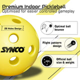 Synco Pickleball Ball S26 | High Performance Indoor Pickleball | Set of 3