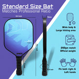 Synco Pickleball Paddle Set Hybrid Max Blue | 1 Pickleball Racket and 2 Pickleballs with Carry Bag | Fiberglass Lightweight Racket with Cushion Comfort Grip