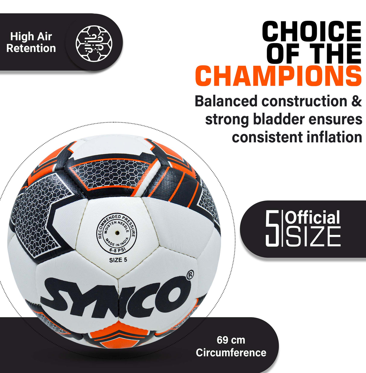 SYNCO Professional FIFA Rebound TPU Football/Soccer Ball Size-5