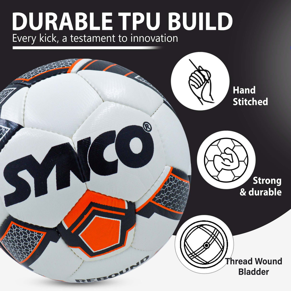 SYNCO Professional FIFA Rebound TPU Football/Soccer Ball Size-5