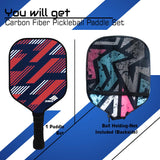 Synco Slash Carbon Fiber Pickleball Paddle (Red) with Free Cover Bag