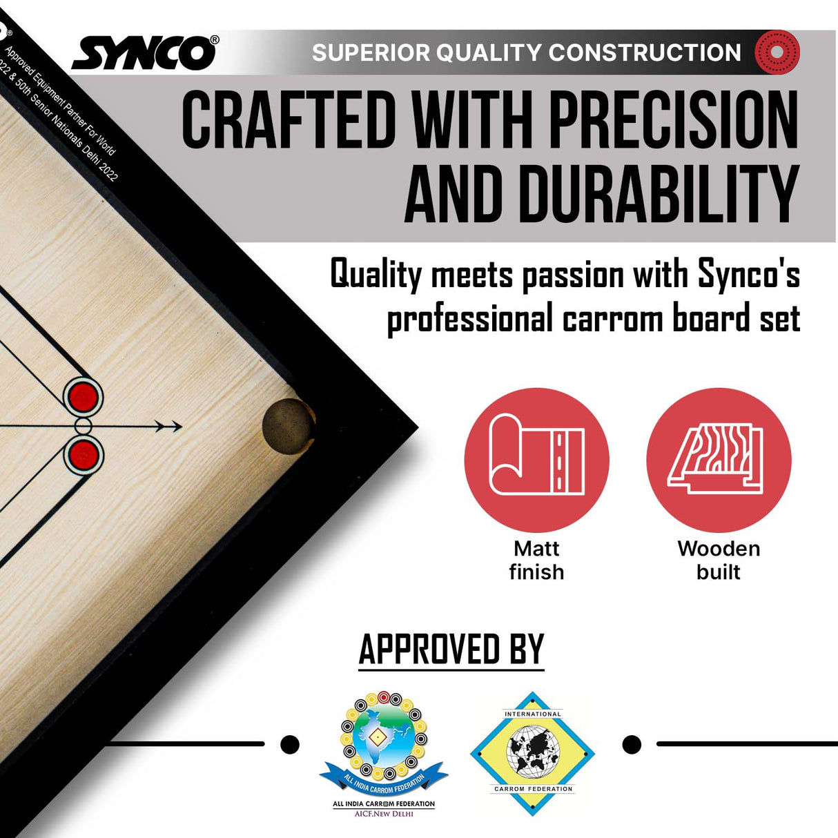 Synco 27 Inch Chakri Carrom Board for kids