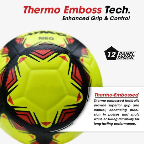 Synco Neo Embossed Football | Professional Match Ball | TPU Machine Stitched | Size-5