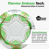Synco Green Star Embossed Football | Professional Match Ball | TPU Machine Stitched | Size-5