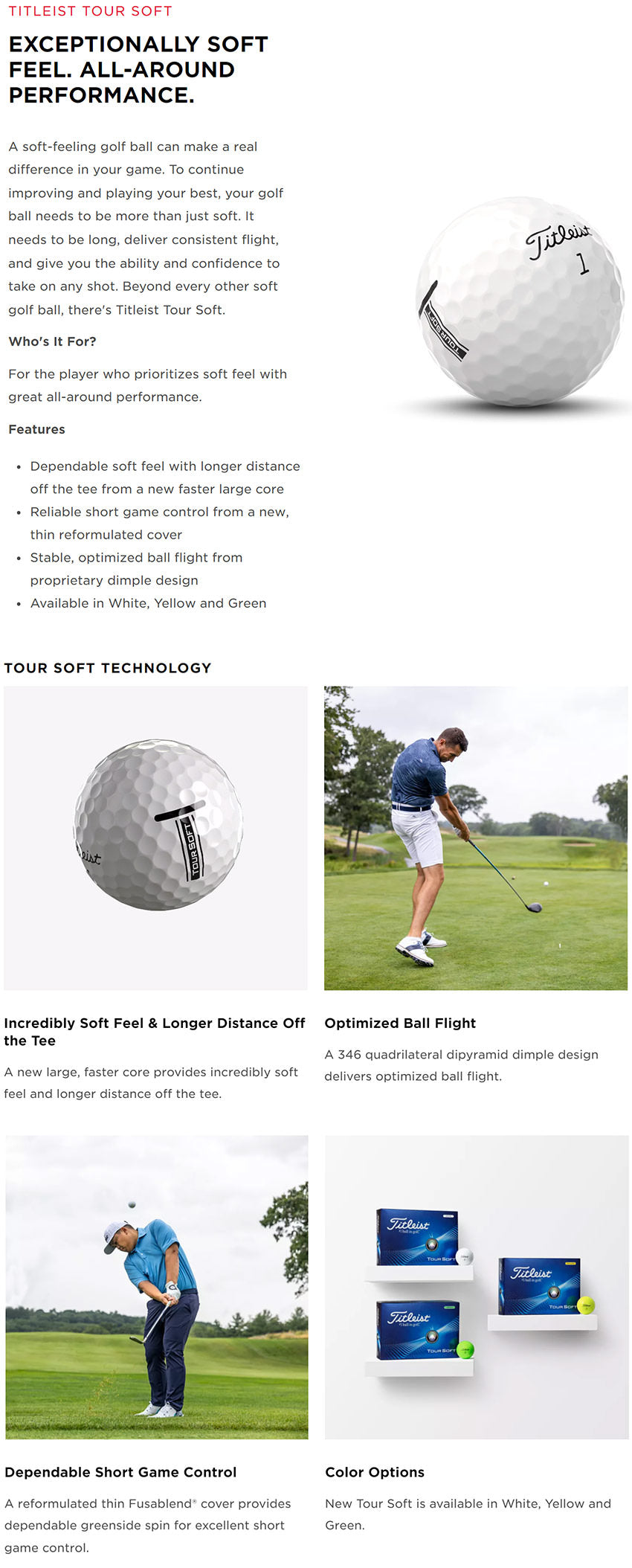 Titleist Tour Soft Golf Balls - Yellow