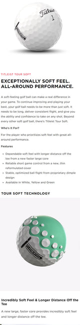 Titleist Tour Soft Golf Balls - Yellow