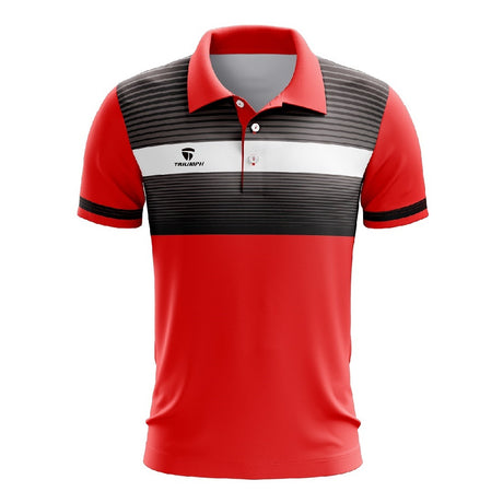 Polo Shirts for Men Short Sleeve Casual Collared Red T-Shirt Athletic Tennis Jersey | Triumph
