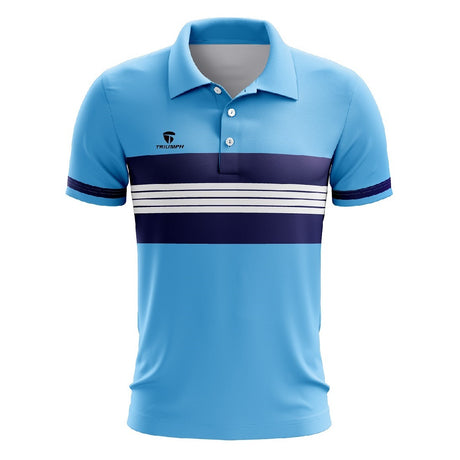 Tennis Jersey For Men | Short Sleeve Polo T Shirt Sky Blue | Triumph