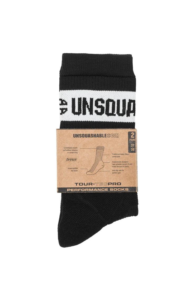 UNSQUASHABLE TOUR-TEC PRO Performance Sock - Black - 2 PACK - KIBI SPORTS