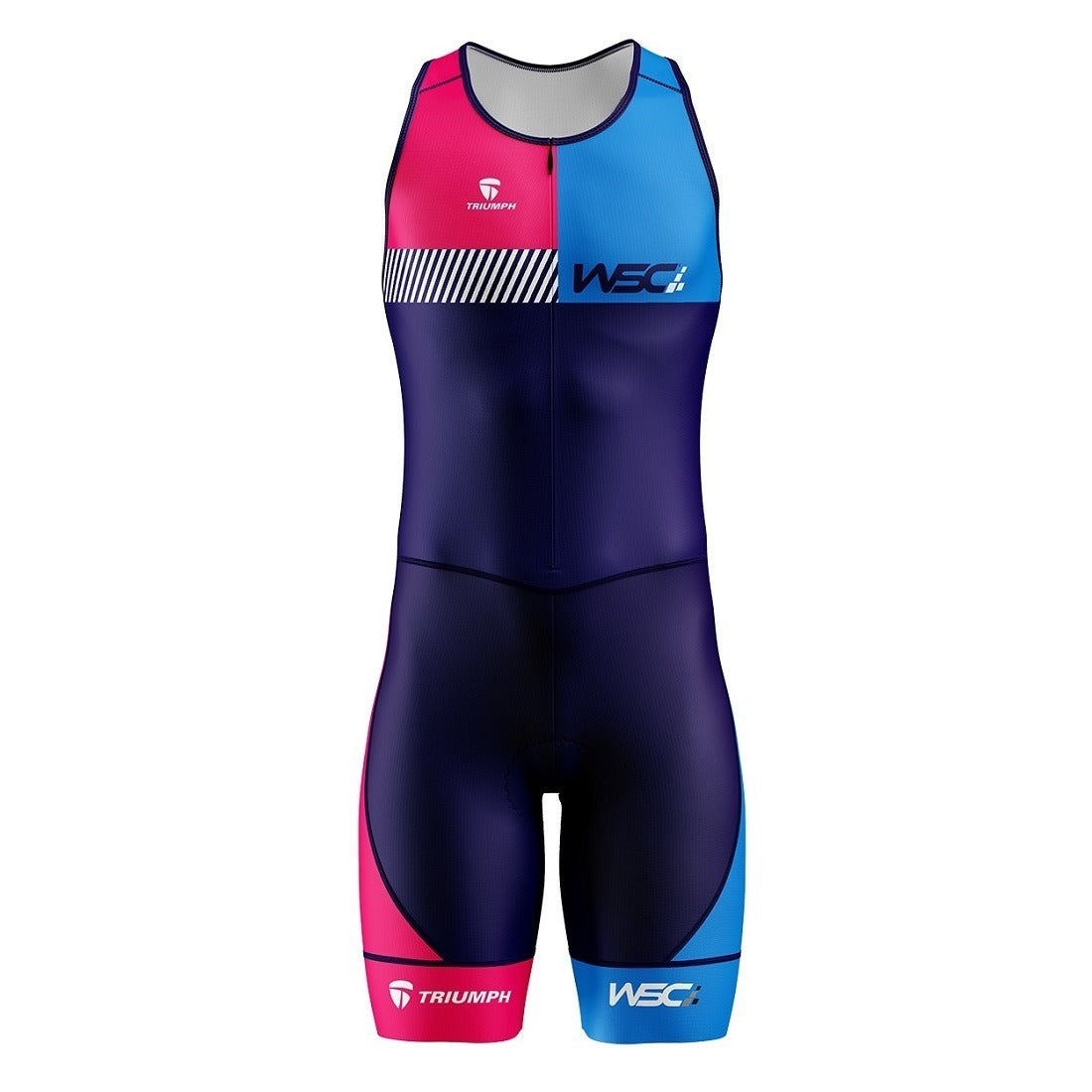 Men’s Triathlon Suit Racing Skinnsuit Cycling Speed Suit Swimsuit Blue