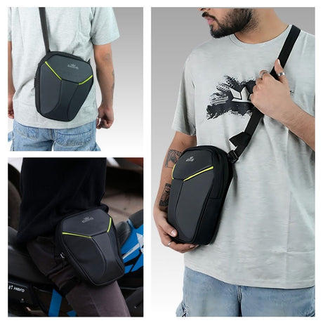 TAUR:  The Ultimate 4-in-1 Riding Gear – Thigh Bag | Waist Bag | Sling Bag | Tank Pouch - Green