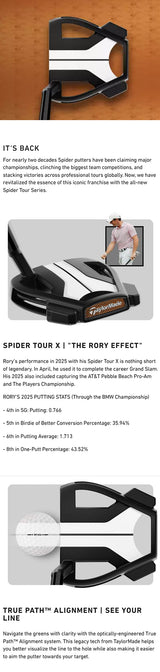 Taylormade Spider Tour X Short Slant Putter - Black