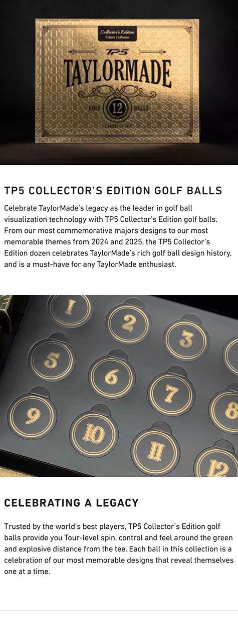 TP5 Collectors Edition Golf Balls 12個入り Taylormade TP5 Collectors Edition Golf Ball | Kibi Sports
