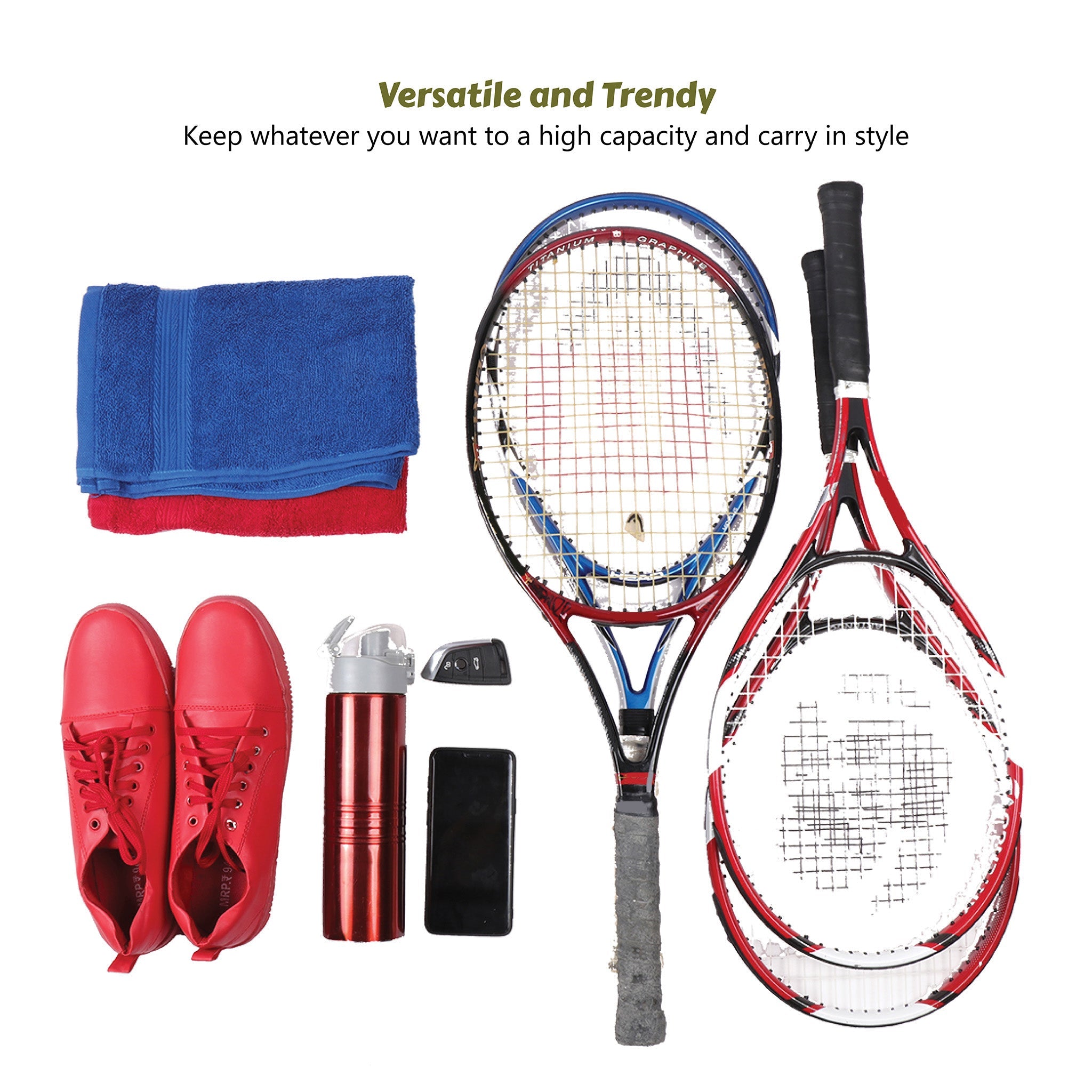 Break Point Black Grey Unisex Lightweight Stylish Tennis Badminton Squash Shuttle Equipment Kit Bag Cover | Water Bottle & Mobile Pocket |Rackets Tennis-4 Squash-4 Badminton-8