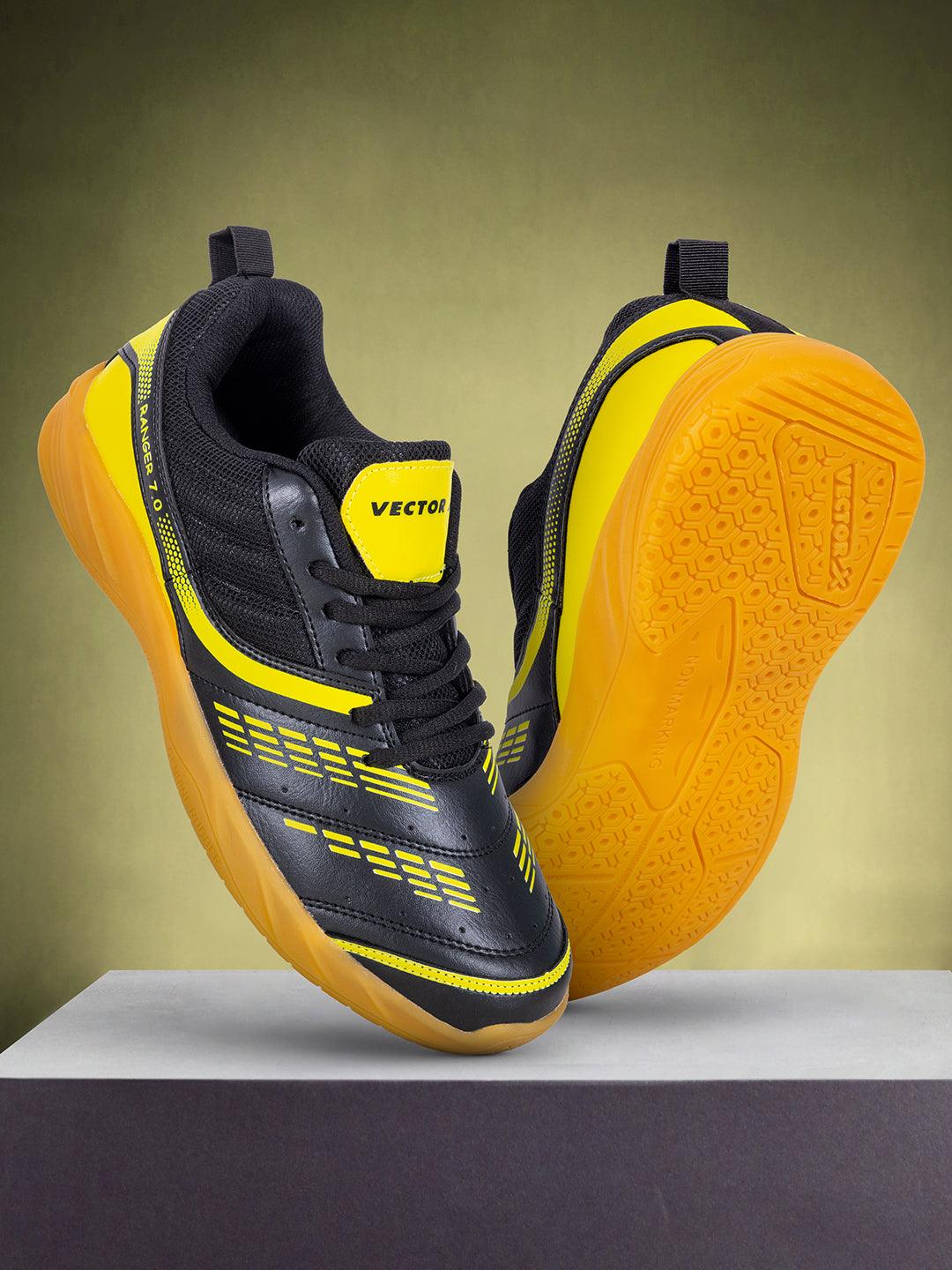 VECTOR X Ranger 7.0 Power Cushion Rubber Outsole Synthetic Mesh Badminton Shoes for Men Lightweight & Comfortable
