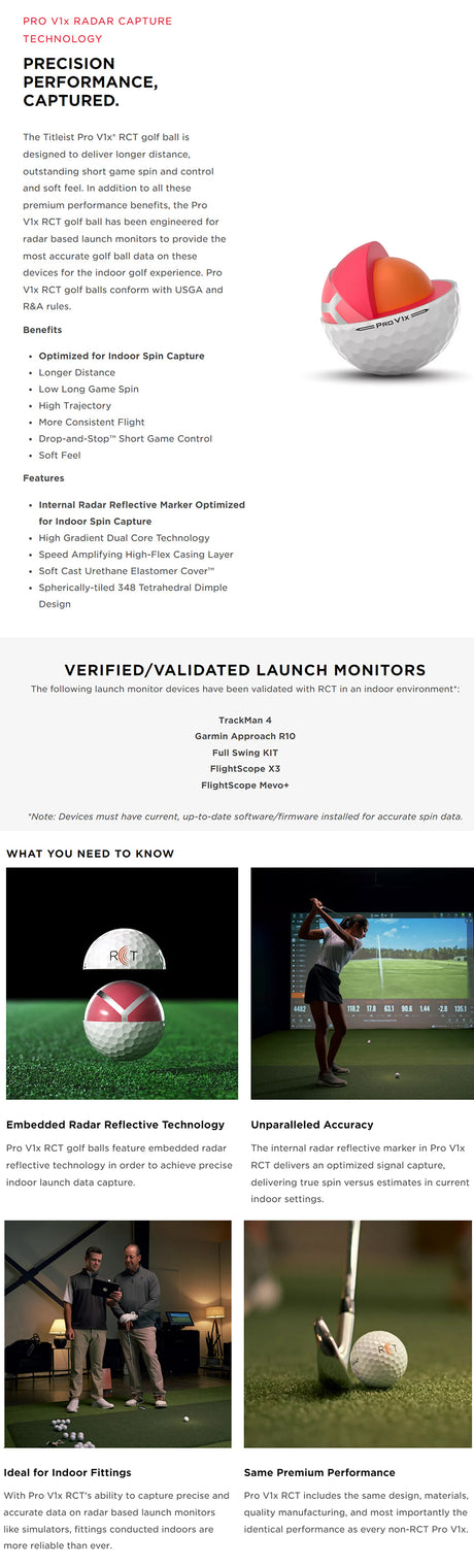 Titleist Pro V1x RCT Balls - White