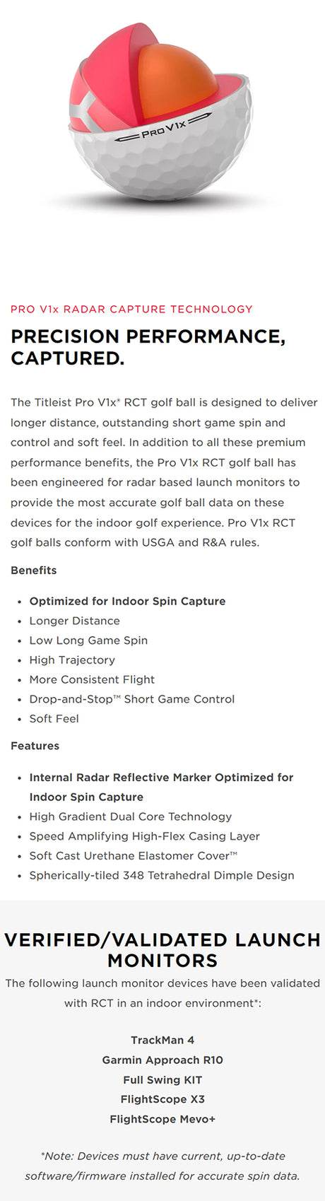 Titleist Pro V1x RCT Balls - White
