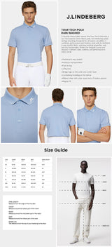 J Lindeberg Men’s Tour Tec Golf Polo - Rain Washed