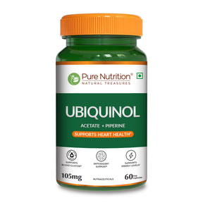 Ubiquinol 105mg with Piperine  Active CoQ10 | Energy & Heart Health - Nutrition by Pure Nutrition