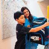 Bradman Navy Blue Junior Cricket Kitbag |Player Edition 2 Bat Pocket Shoe Pocket |Big Main Comp Fit 13.75 inch Leg Pad |Bottle Holders |Easy Access Pocket