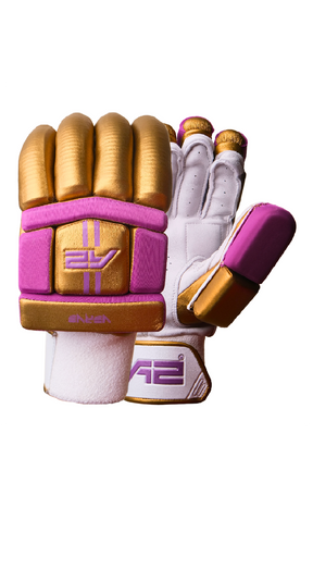 Cricket Batting Gloves - Gold & Purple