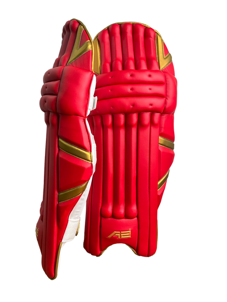 Cricket Batting Pads - Red & Golden