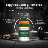 Caffeine 200mg Tablets Energy, Focus & Stamina Support | 120 Veg Tablets