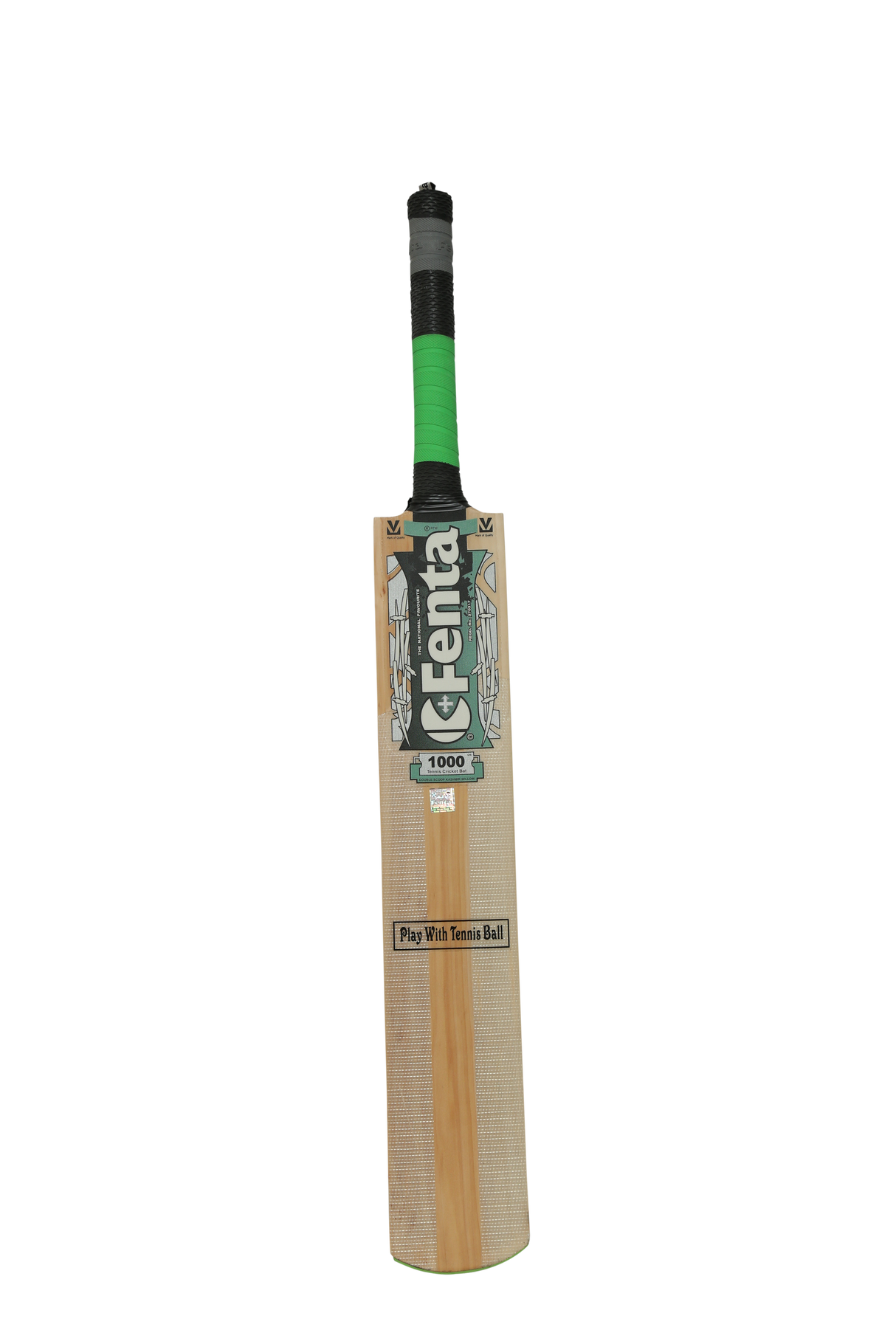 FENTA V-1000 CRICKET TENNIS BAT DOUBLE BLADE CANE HANDLE, KASHMIR WILLOW