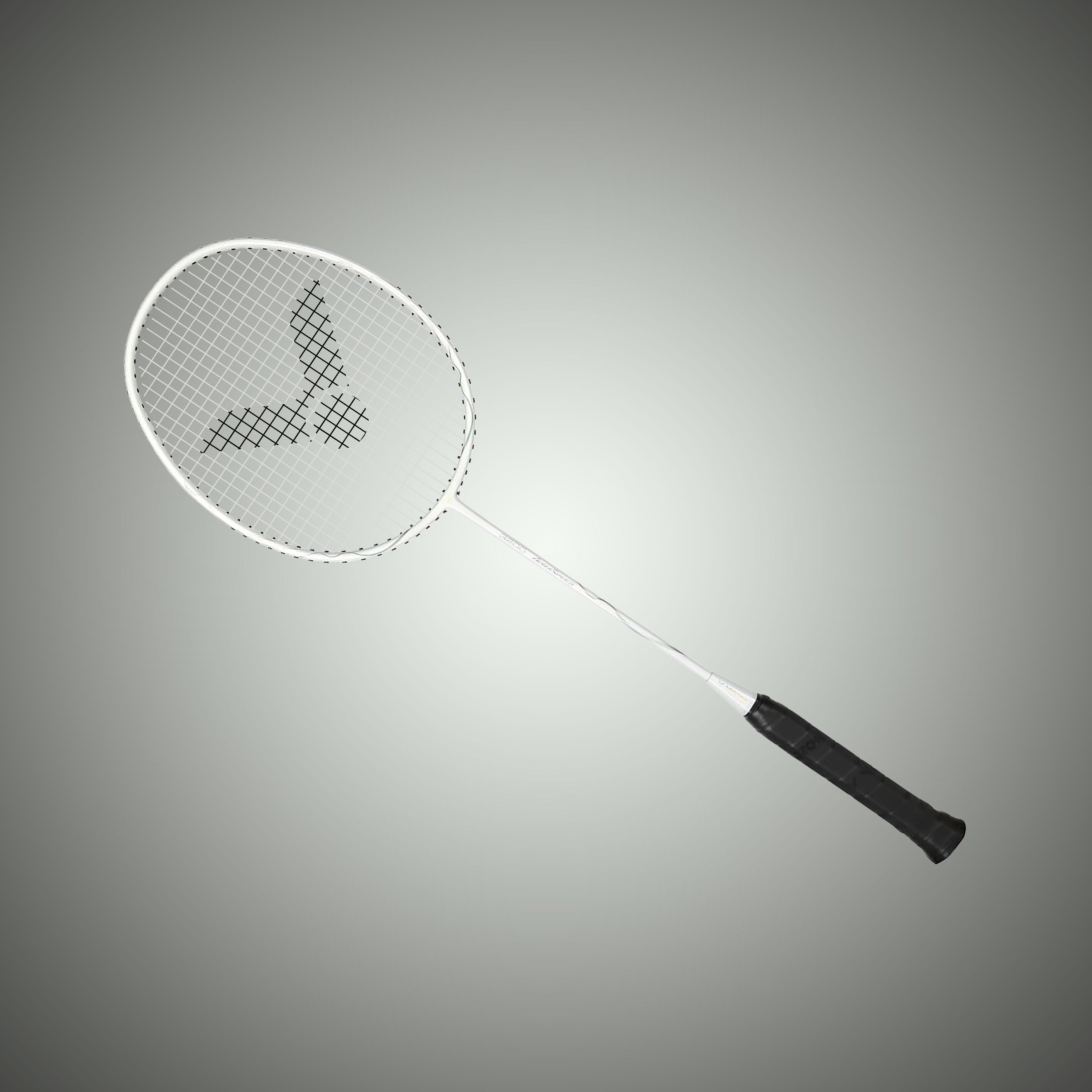 Auraspeed ARS-3200-4U G5 Strung Badminton Racket (White/Black)