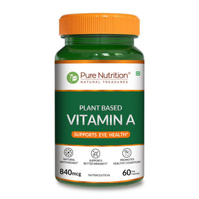 Plant Based Vitamin A - 60 Veg Capsules | Supports Eye Health, Immunity, and Antioxidant Defense