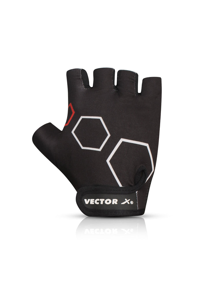 Vector X VX-300 Hexa Gym Fitness Fingerless Gloves for Men and Women Sports Practice Gloves Wrist Support Use for Gym, Weight Lifting,Fitness,Exercise