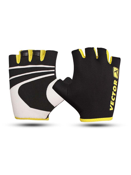 Vector X VX 450 Unisex Workout Fingerless Weight Lifting Gloves for Men and Women Excellent Grip for Weightlifting, Cycling, Exercise, Training, Pull ups, Fitness, Climbing and Rowing