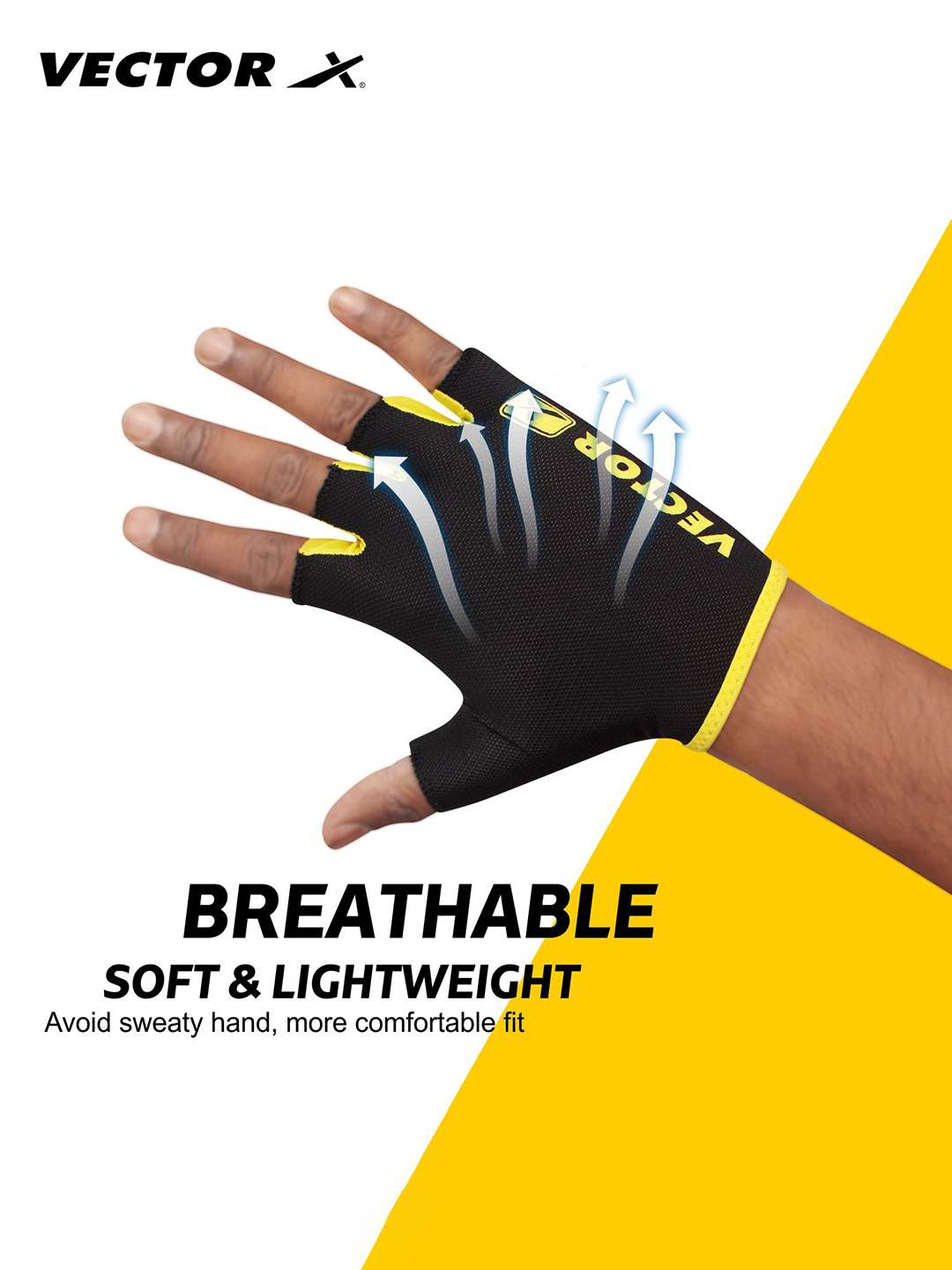 Vector X VX 450 Unisex Workout Fingerless Weight Lifting Gloves for Men and Women Excellent Grip for Weightlifting, Cycling, Exercise, Training, Pull ups, Fitness, Climbing and Rowing