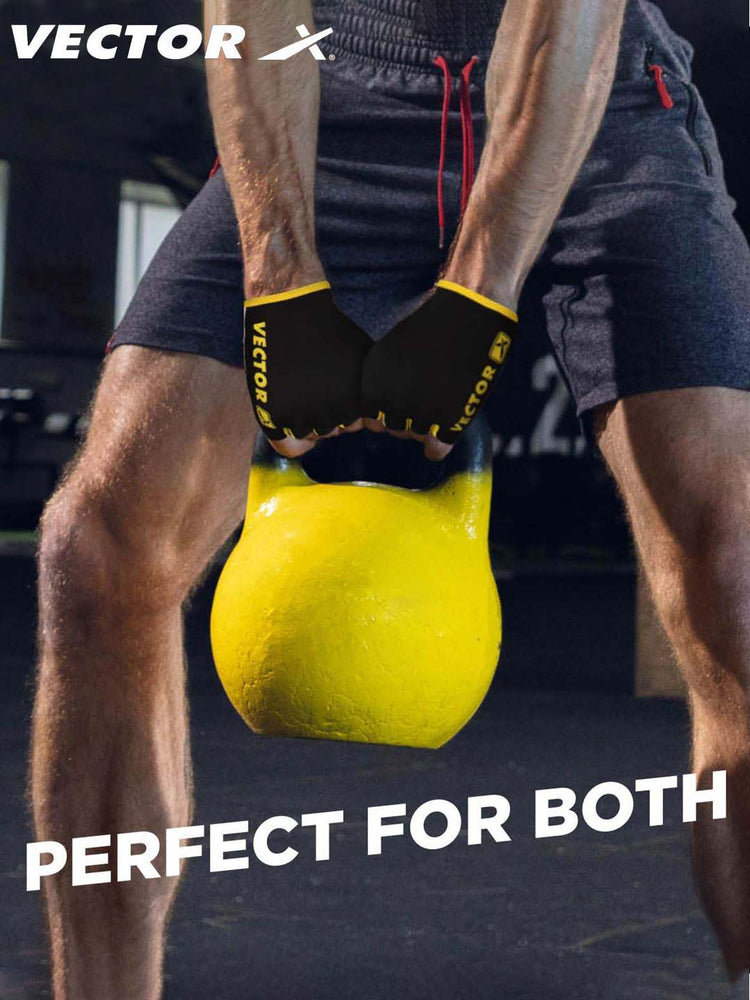 Vector X VX 450 Unisex Workout Fingerless Weight Lifting Gloves for Men and Women Excellent Grip for Weightlifting, Cycling, Exercise, Training, Pull ups, Fitness, Climbing and Rowing