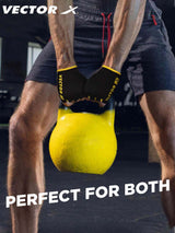 Vector X VX 450 Unisex Workout Fingerless Weight Lifting Gloves for Men and Women Excellent Grip for Weightlifting, Cycling, Exercise, Training, Pull ups, Fitness, Climbing and Rowing