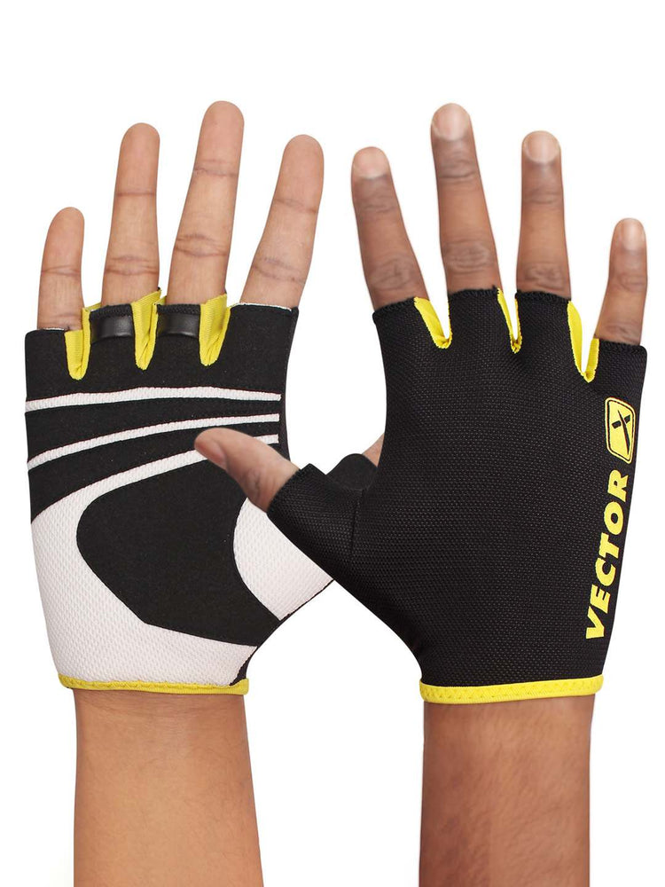 Vector X VX 450 Unisex Workout Fingerless Weight Lifting Gloves for Men and Women Excellent Grip for Weightlifting, Cycling, Exercise, Training, Pull ups, Fitness, Climbing and Rowing