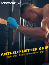 Vector X VX 450 Unisex Workout Fingerless Weight Lifting Gloves for Men and Women Excellent Grip for Weightlifting, Cycling, Exercise, Training, Pull ups, Fitness, Climbing and Rowing