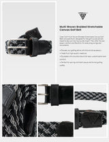 Viper Golf Multi Woven Braided Stretchable Canvas Golf Belt - Black/White