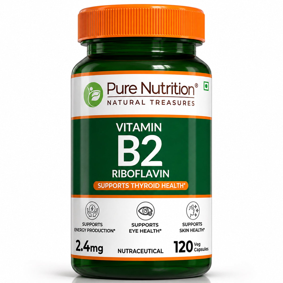 Vitamin B2 Riboflavin 2.4 mg | 120 Vegetarian Capsules - Nutrition by Pure Nutrition