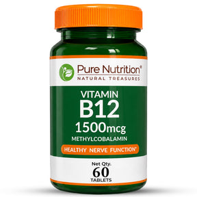 Vitamin B12 Methylcobalamin 1500mcg | Brain, Nerve & Energy Support | 60 Tablets - Nutrition by Pure Nutrition