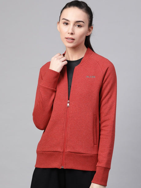 Alcis Women Red Solid Outdoor Sweatshirt | Alcis