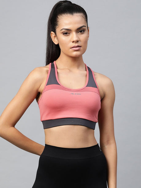 Alcis Women Pink Full Coverage Lightly Padded Workout Bra | Alcis