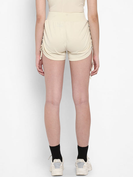 Alcis Women Solid Off White Shorts | Alcis