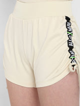 Alcis Women Solid Off White Shorts