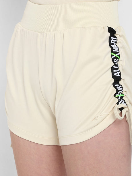 Alcis Women Solid Off White Shorts | Alcis