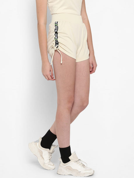 Alcis Women Solid Off White Shorts | Alcis