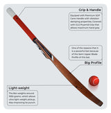 GLS Destroyer Walnut Kashmir Willow Scoop Bat for Hard Tennis Ball