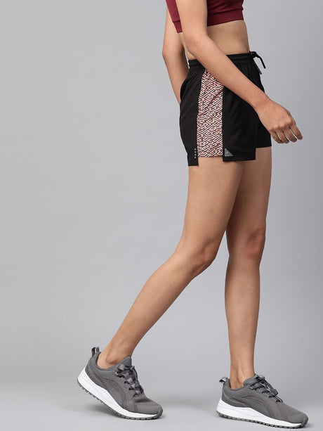 Alcis Women Black Solid Slim Fit Regular Shorts | Alcis