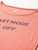 Alcis Women Peach-Coloured Printed Round Neck T-shirt
